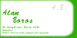 alan boros business card