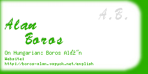 alan boros business card